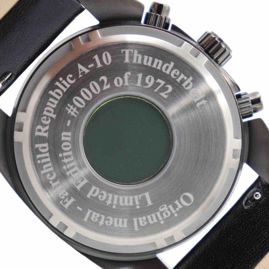 A-10 Thunderbolt - Black Finish, Leather Band - Bristol Aviator Watches, Bristol Watch Company, www.bristolwatchcompany.com