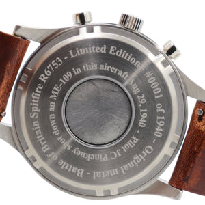 Spitfire - Gold Finish - Black Dial, Brown Leather Band - Bristol Aviator Watches, Bristol Watch Company, www.bristolwatchcompany.com