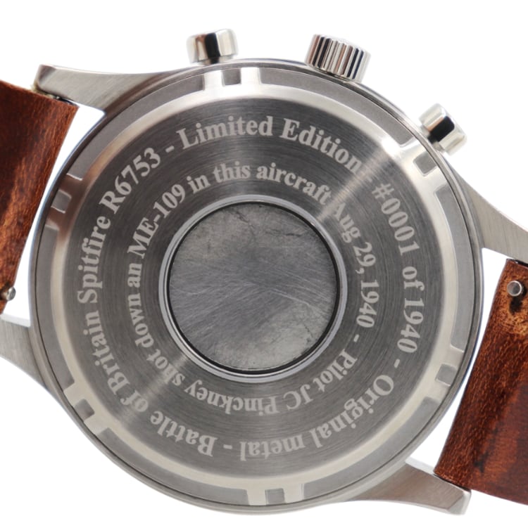 R6753 - Our Spitfire R6753 Tribute - Gold Finish, Beige Dial, Brown Leather Band
