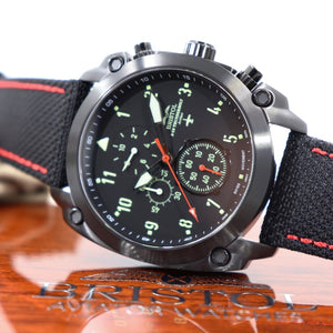 A-10 Thunderbolt - Black Finish, Kevlar Band - Bristol Aviator Watches, Bristol Watch Company, www.bristolwatchcompany.com