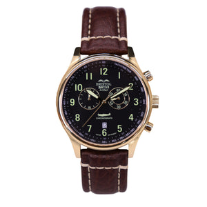 R6753 - Our Spitfire R6753 Tribute - Gold Finish - Black Dial, Brown Leather Band