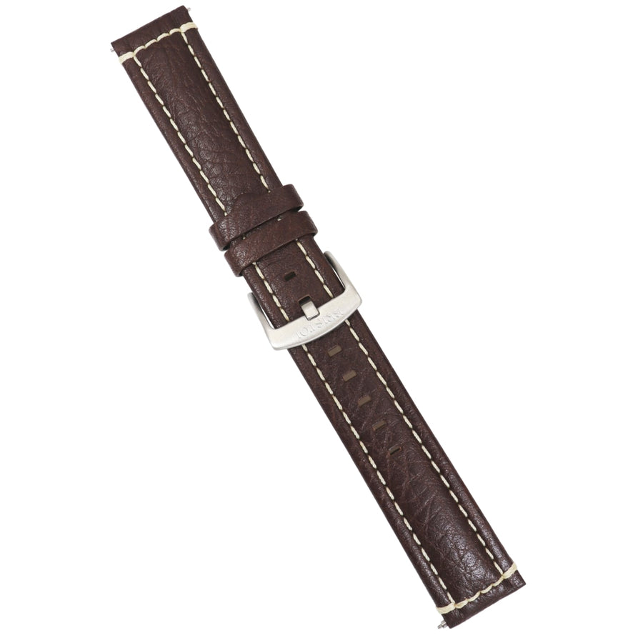 Strap - Brown Leather Strap - Beige Stiching - 22mm - Bristol Aviator Watches, Bristol Watch Company, www.bristolwatchcompany.com
