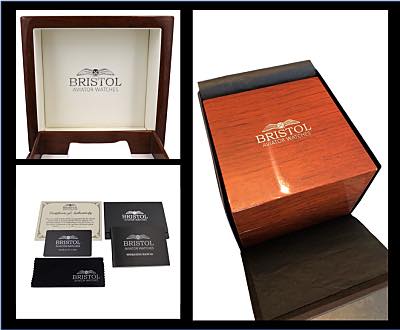 Spitfire - Gold Finish, Beige Dial, Brown Leather Band - Bristol Aviator Watches, Bristol Watch Company, www.bristolwatchcompany.com